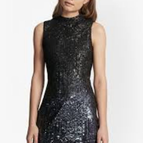 FRENCH CONNECTION BLACK SEQUIN MINI DRESS - Picture 2 of 4